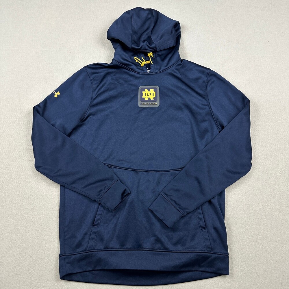 Notre Dame Fighting Irish Hoodie Men Small Blue Under Armour Sweatshirt Pullover